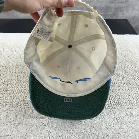 90s Vintage Nike Snapback Hat OSFA Embroidered Wool Two Tone Cap Center Swoosh - Picture 6 of 13